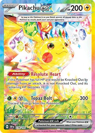 Pikachu ex 238/191 - Holofoil SV08 Surging Sparks - Special Illustration Rare