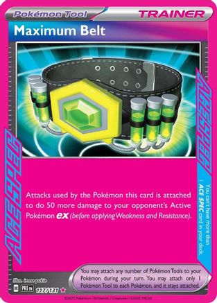 Maximum Belt 117/131 - Holofoil SV Prismatic Evolutions - ACE SPEC Rare
