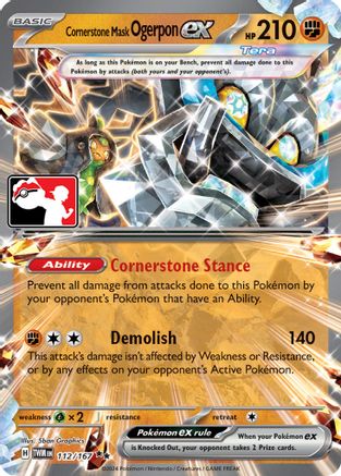 Cornerstone Mask Ogerpon ex 112 - Holofoil Prize Pack Series Cards - Double Rare