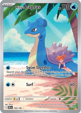 Misty's Lapras 194/182 - Holofoil SV10 Destined Rivals - Illustration Rare