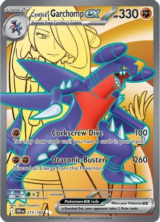 Cynthia's Garchomp ex 215/182 - Holofoil SV10 Destined Rivals - Ultra Rare