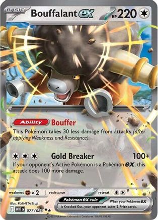 Bouffalant ex 077/086 - Holofoil SV White Flare - Double Rare