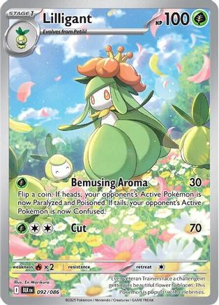 Lilligant 092/086 - Holofoil SV Black Bolt - Illustration Rare