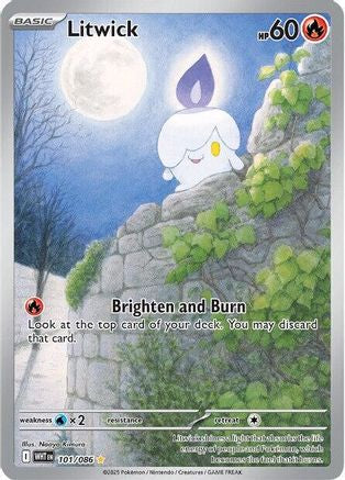 Litwick 101/086 - Holofoil SV White Flare - Illustration Rare