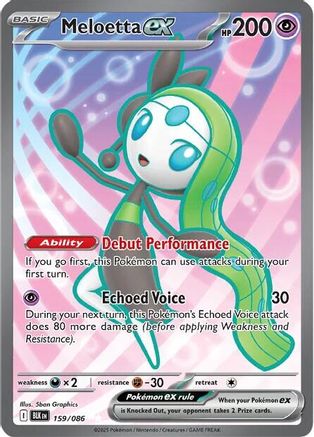 Meloetta ex 159/086 - Holofoil SV Black Bolt - Secret Rare