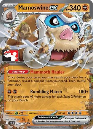 Mamoswine ex 079/159 - Holofoil Prize Pack Series Cards - Double Rare