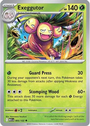 Exeggutor 005/132 - Reverse Holofoil ME01 Mega Evolution - Uncommon