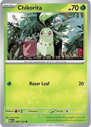Chikorita 008 - Reverse Holofoil ME01 Mega Evolution - Common
