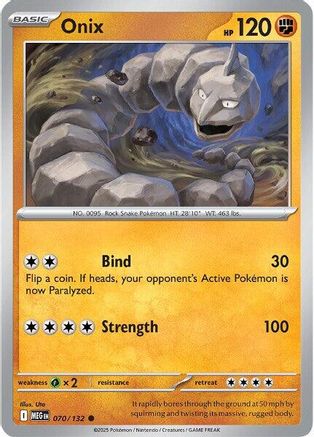 Onix 070 - Reverse Holofoil ME01 Mega Evolution - Common