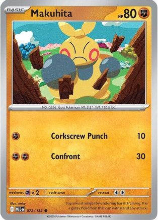 Makuhita 072 - Reverse Holofoil ME01 Mega Evolution - Common