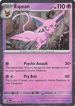 Espeon 033/131 - Holofoil Miscellaneous Cards & Products - Rare