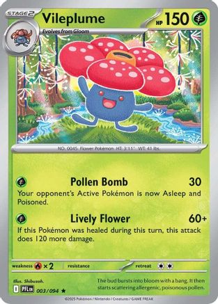 Vileplume 003 - Reverse Holofoil ME02 Phantasmal Flames - Uncommon