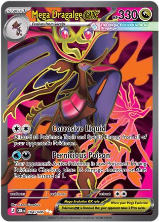 Mega Dragalge ex 104/086 - Holofoil ME04 Chaos Rising - Ultra Rare