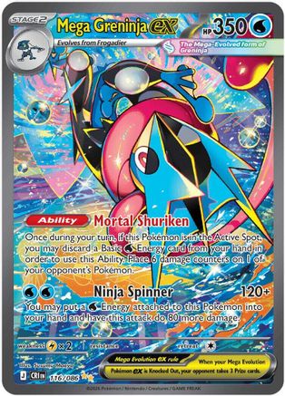 Mega Greninja ex 116/086 - Holofoil ME04 Chaos Rising - Special Illustration Rare