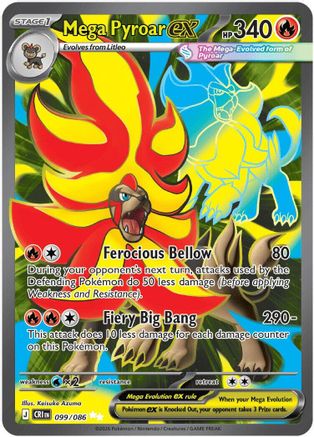 Mega Pyroar ex 099/086 - Holofoil ME04 Chaos Rising - Ultra Rare