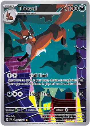 Thievul 092/084 - Holofoil ME05 Pitch Black - Illustration Rare
