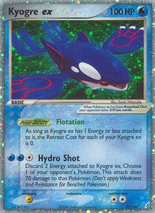 Kyogre ex 095/100 - Holofoil Crystal Guardians - Ultra Rare