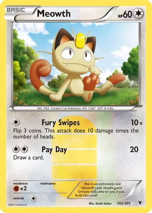 Meowth 102 - Holofoil Noble Victories - Secret Rare