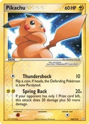 Pikachu Star 104 - Holofoil Holon Phantoms - Ultra Rare