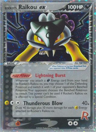 Rocket's Raikou ex 108 Deoxys - Secret Rare