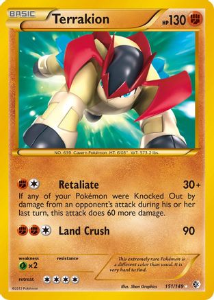 Terrakion 151 - Holofoil Boundaries Crossed - Secret Rare