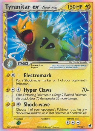 Tyranitar ex (Delta Species) 099 - Holofoil Dragon Frontiers - Ultra Rare