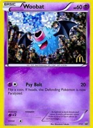Woobat 007/12 - Holofoil McDonalds Promos 2012 - Promo
