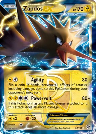 Zapdos EX (Team Plasma) 048/135 - Holofoil Plasma Storm - Ultra Rare