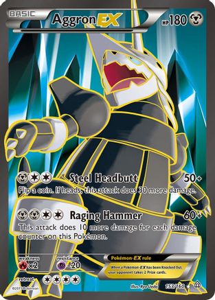 Aggron EX (153 Full Art) 153/160 - Holofoil XY Primal Clash - Ultra Rare