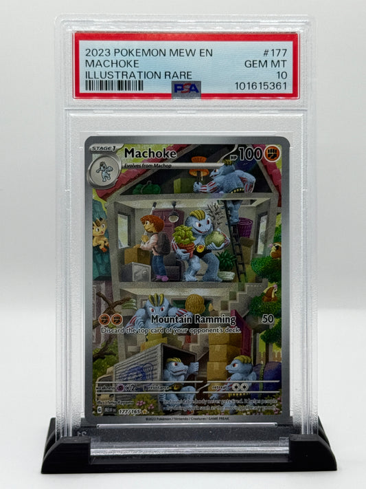 PSA 10 2023 Pokemon Scarlet and Violet 151 Illustration Rare Machoke #177