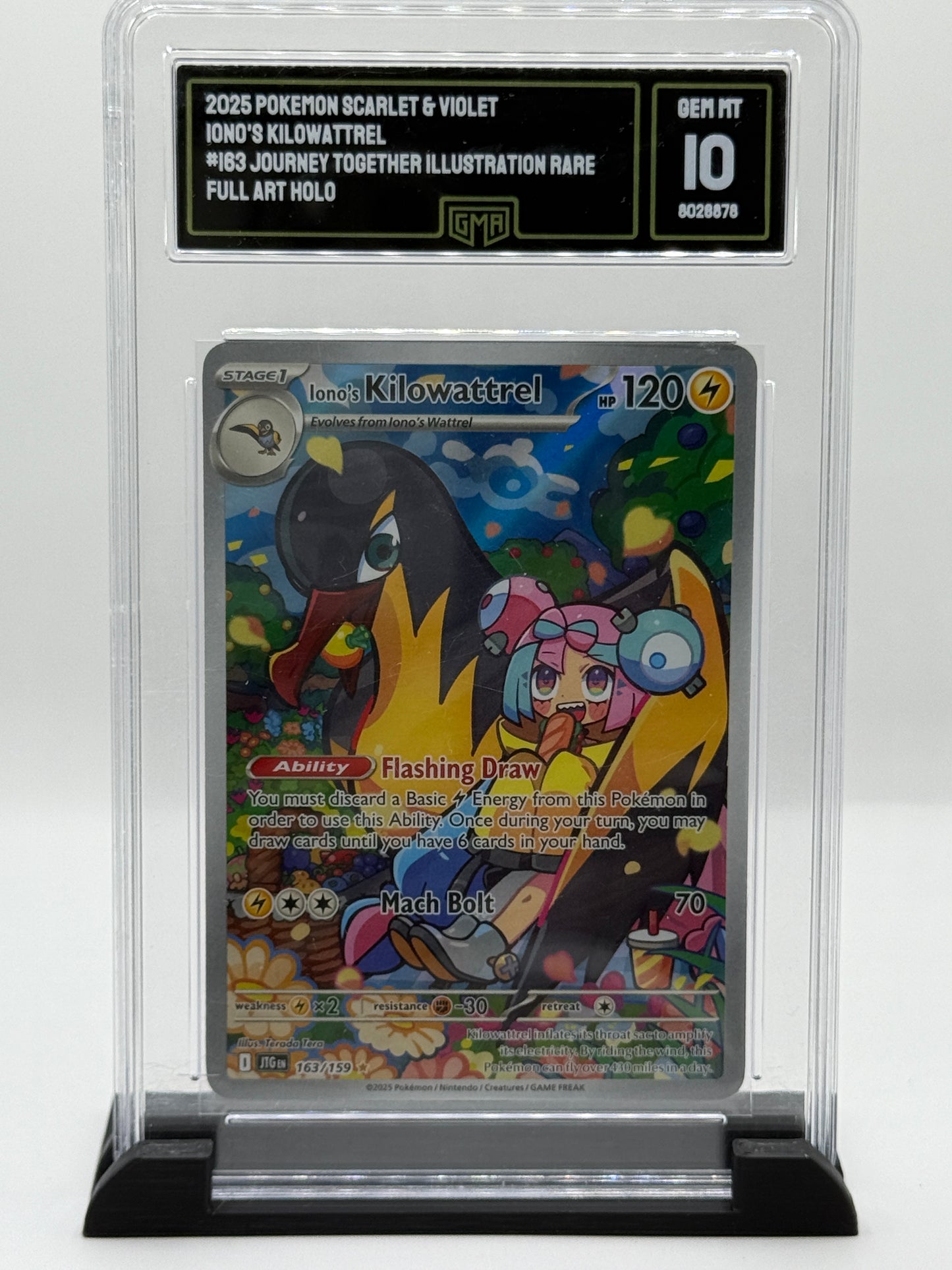 GMA 10 2025 Pokemon Scarlet and Violet Journey Together Illustration Rare Iono's Kilowattrel #163