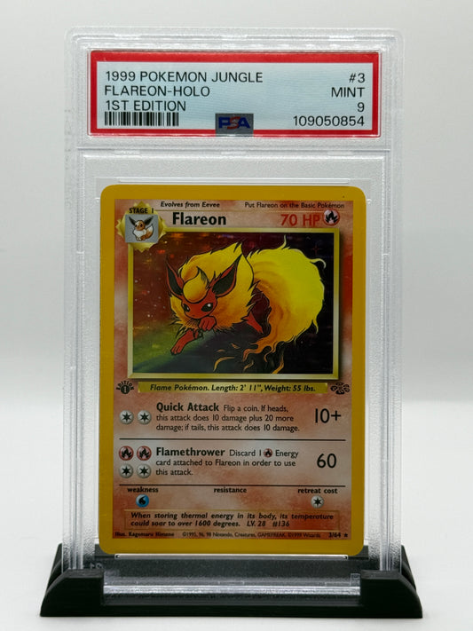 PSA 9 1999 Pokémon Jungle 1st Edition Holo Flareon #3