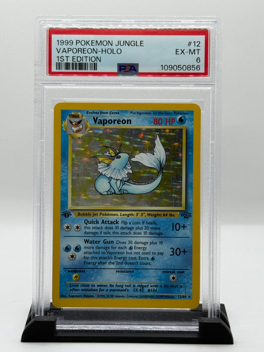 PSA 6 1999 Pokémon Jungle 1st Edition Holo Vaporeon #12