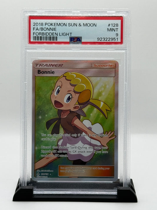 PSA 9 2018 Pokemon Sun and Moon Forbidden Light Bonnie #128