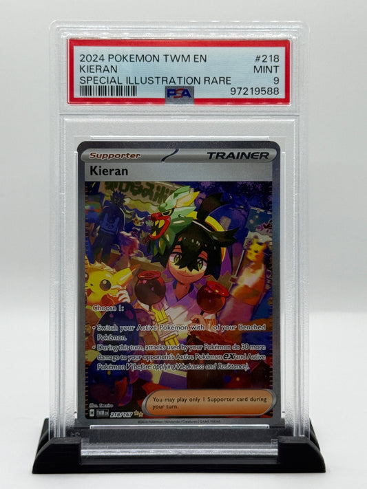 PSA 9 2024 Pokémon Scarlet and Violet Twilight Masquerade Kieran #218