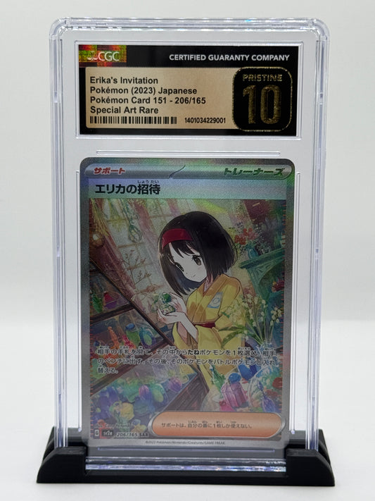 CGC Pristine 10 2023 Pokémon Scarlet and Violet Strength Expansion Pack 151 Japanese Special Art Rare Erika's Invitation #206