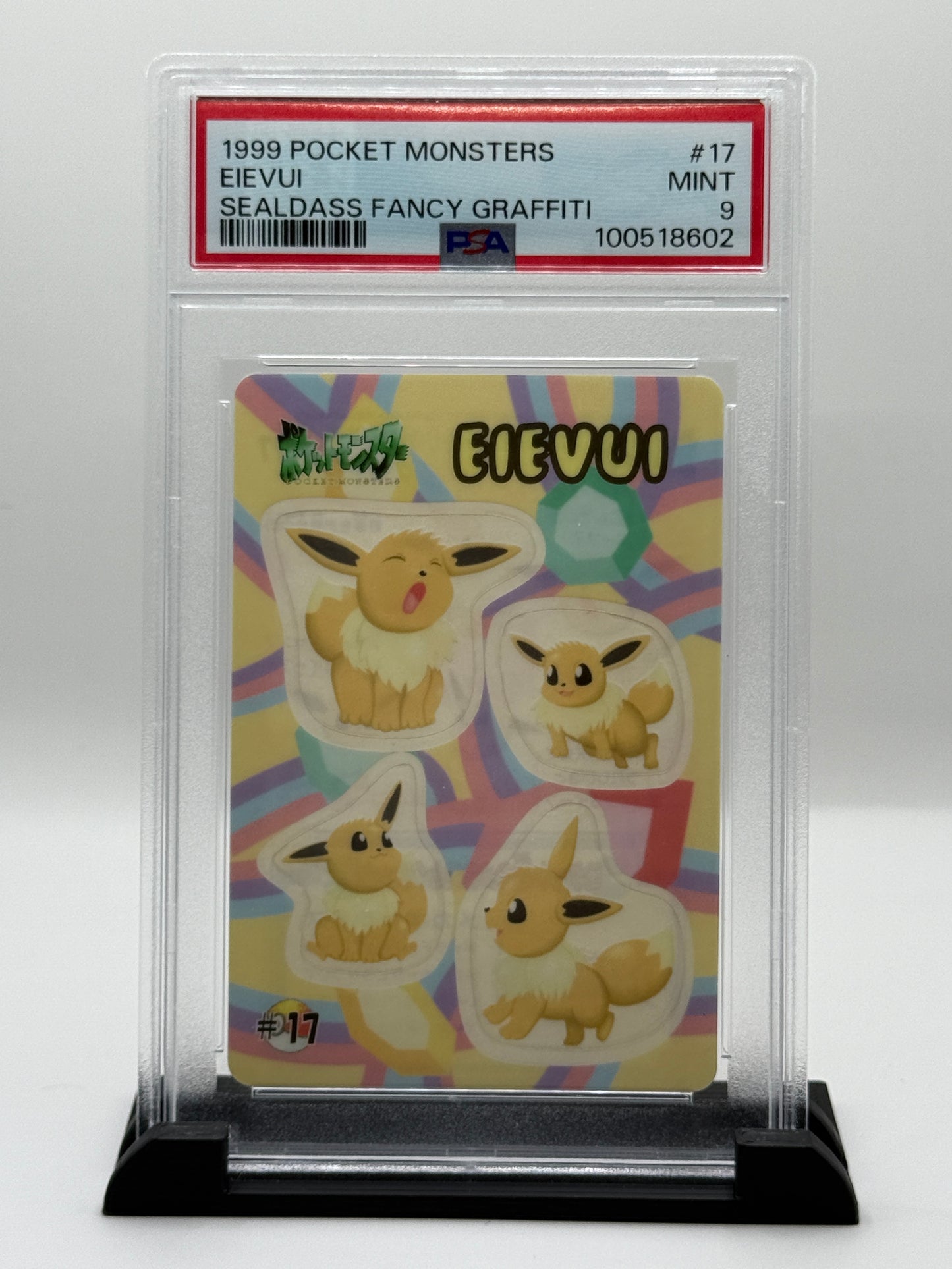 PSA 9 1998 Pokémon Bandai Fancy Graffitti Japanese Eievui #17 (Eevee)