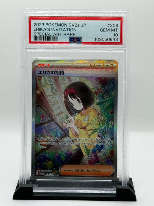 PSA 10 2023 Pokémon Scarlet and Violet Strength Expansion Pack 151 Japanese Special Art Rare Erika's Invitation #206
