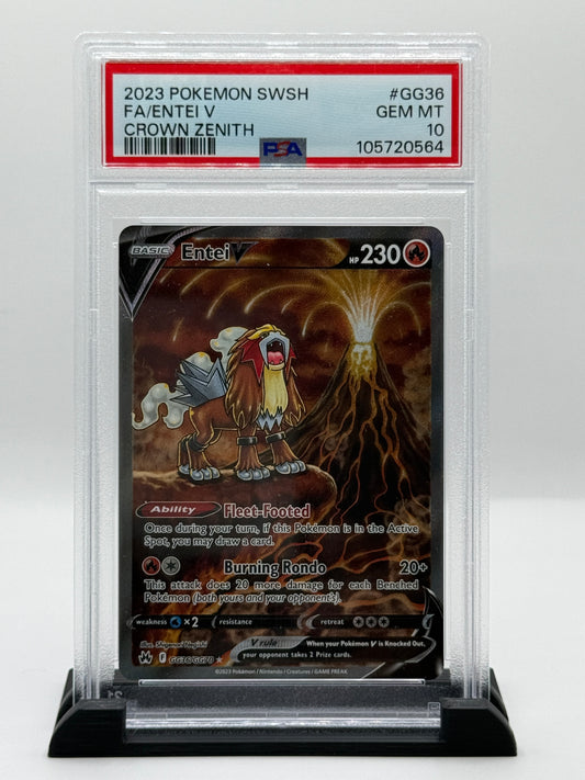 PSA 10 2023 Pokémon Sword and Shield Crown Zenith Entei V #GG36