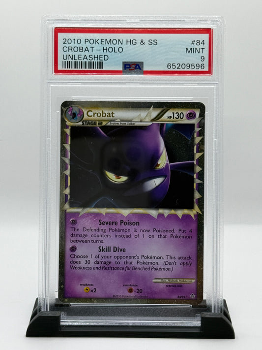 PSA 9 2010 Pokémon HS Unleashed Holo Crobat #84
