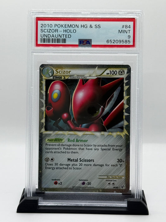 PSA 9 2010 Pokemon Heartgold and Soulsilver Undaunted Holo Scizor #84