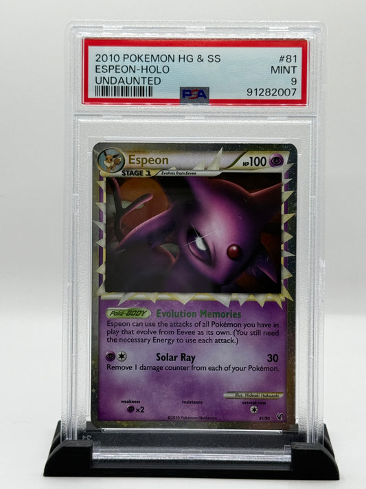 PSA 9 2010 Pokémon Heartgold and Soulsilver Undaunted Holo Espeon Prime #81