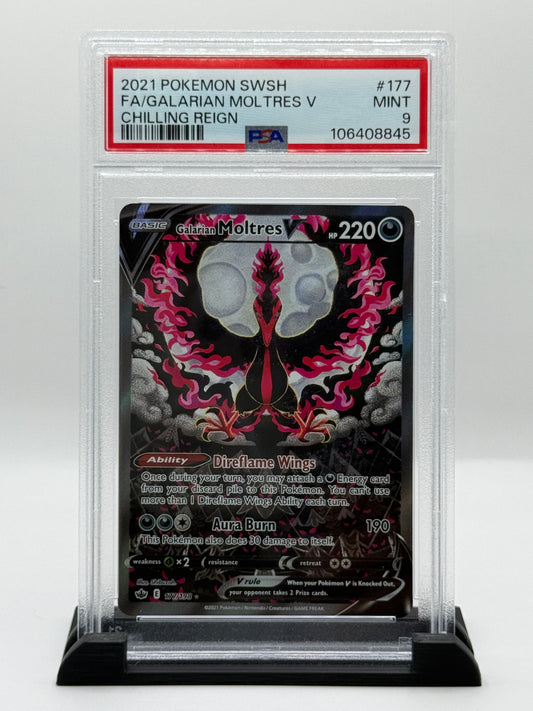 PSA 9 2021 Pokémon Chilling Reign Galarian Moltres V #177