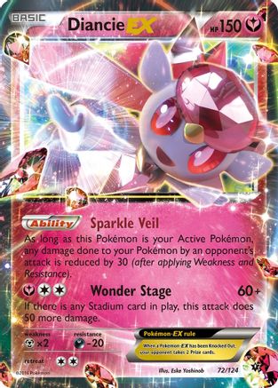 Diancie EX 072/124  - Holofoil XY  Fates Collide - Ultra Rare