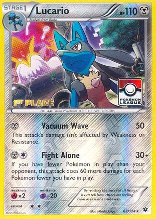 Lucario 063/124  - Reverse Holofoil League & Championship Cards - Promo