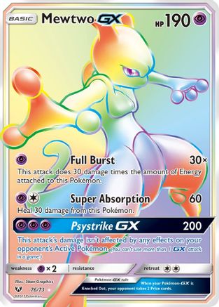 Mewtwo GX (Secret) 076  - Holofoil Shining Legends - Secret Rare