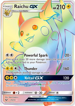 Raichu GX (Secret) 075/73  - Holofoil Shining Legends - Secret Rare