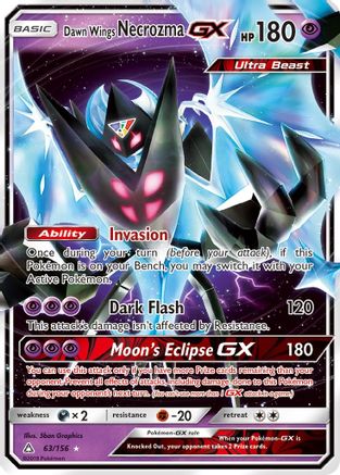 Dawn Wings Necrozma GX 063/156  - Holofoil SM  Ultra Prism - Ultra Rare