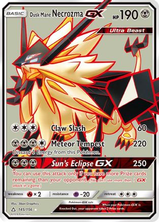 Dusk Mane Necrozma GX (Full Art) 145  - Holofoil SM  Ultra Prism - Ultra Rare