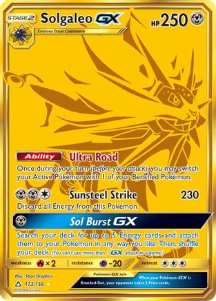 Solgaleo GX (Secret Rare) 173  - Holofoil SM  Ultra Prism - Secret Rare